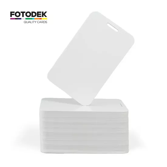 FOTODEK® Blank White Slot Punch Adhesive Cards (Pack of 100)