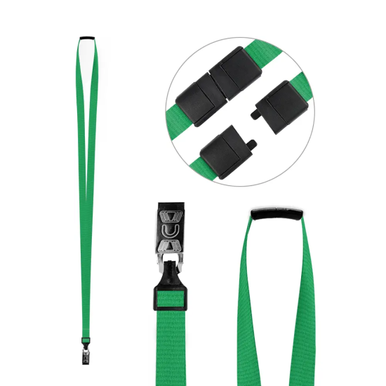 10mm Polyester Lanyards with Crocodile Clip (Black)