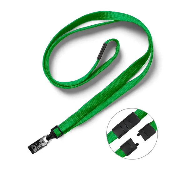 10mm Polyester Lanyards with Crocodile Clip (Black)