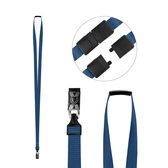 10mm Polyester Lanyards with Crocodile Clip (Black)