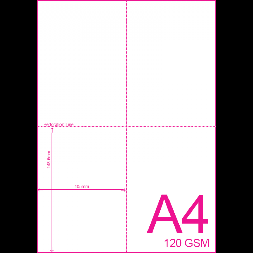 A4 Perforated Paper - A6 Insert Size