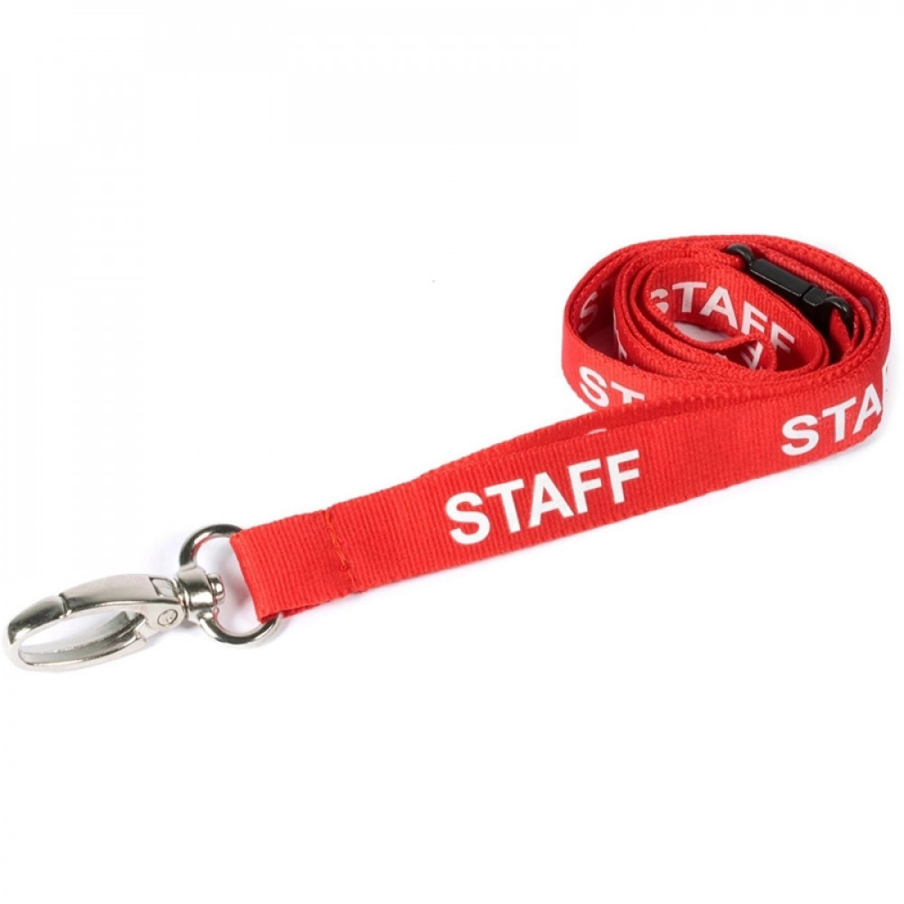 Red Staff Lanyards Metal Clip